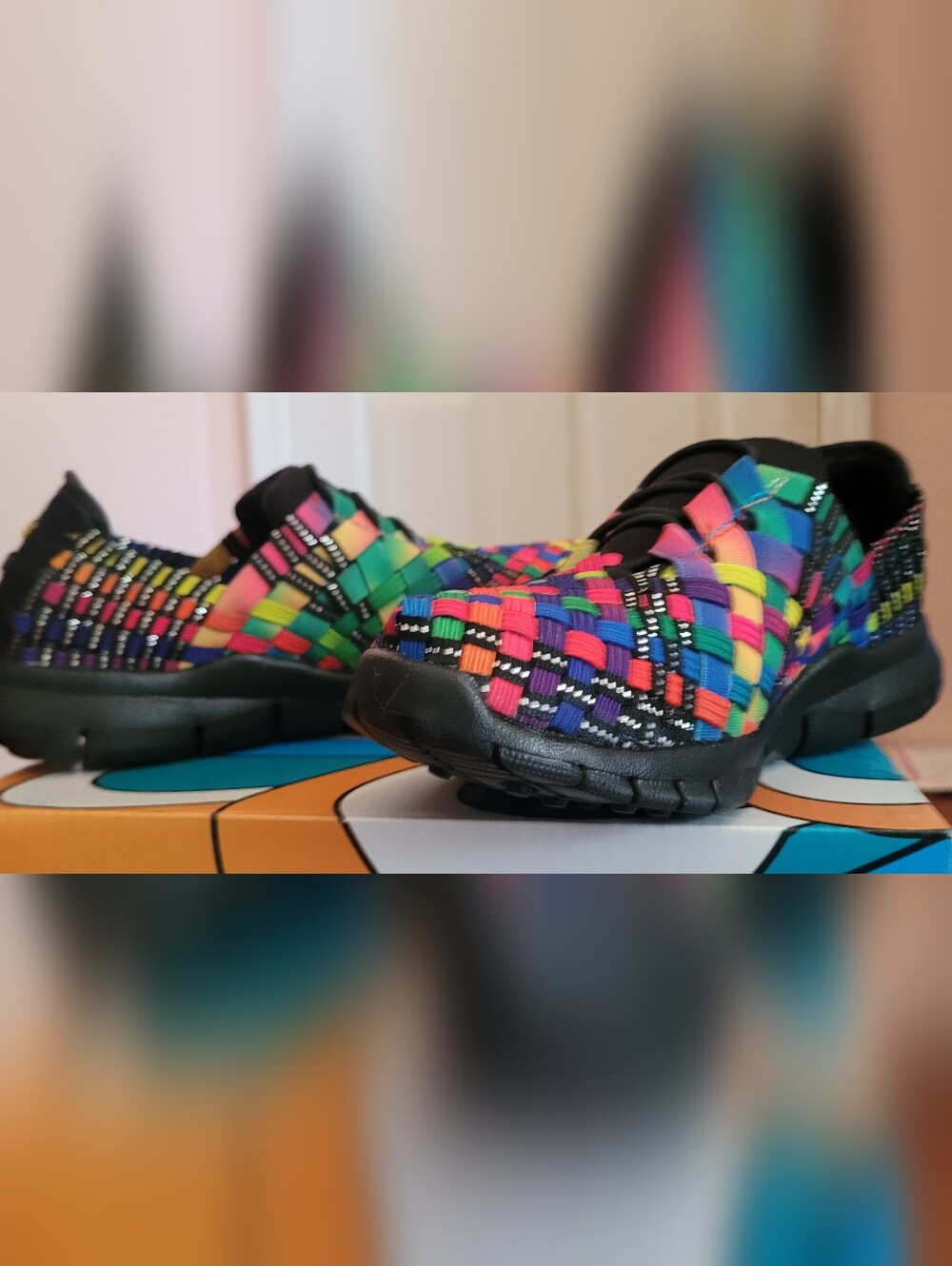 Bernie Mev Vicky Multi Colored Sz 1.5C  Woven Slip-On Sneakers